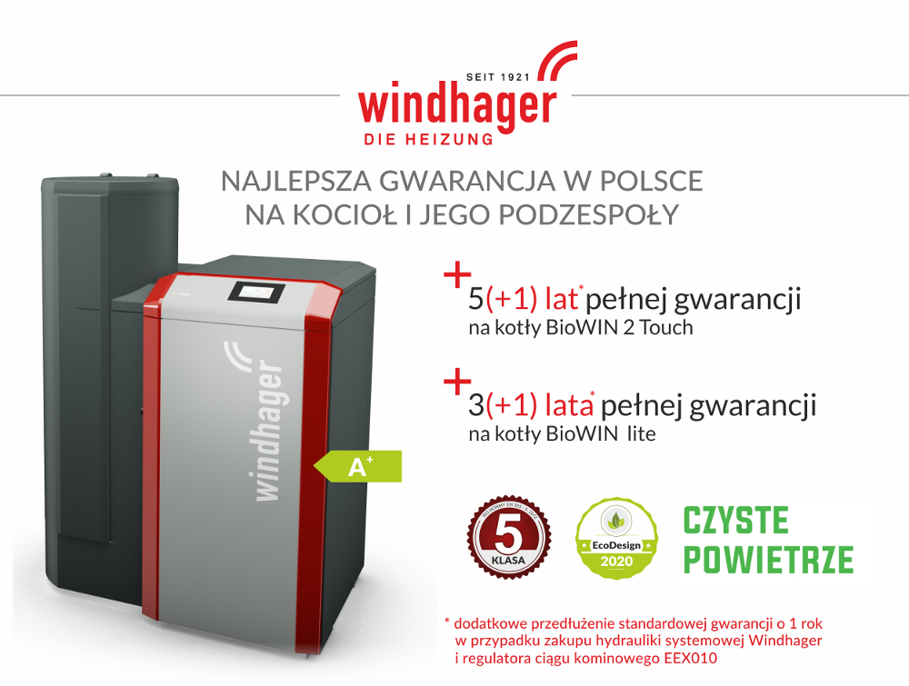 Wydłużona gwarancja na kotły Windhager